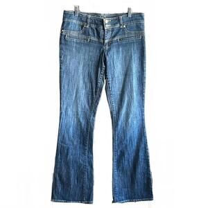 Cache Premium Womens Denim Jeans 8 Boot Cut Medium Wash Low Rise